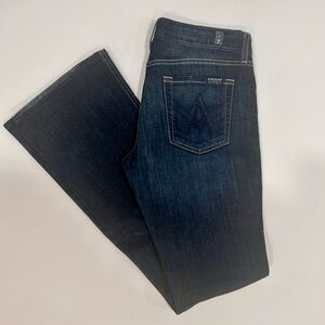 7 For All Mankind A Pocket Dark Denim Bootcut Jeans Size 30 Length 34’